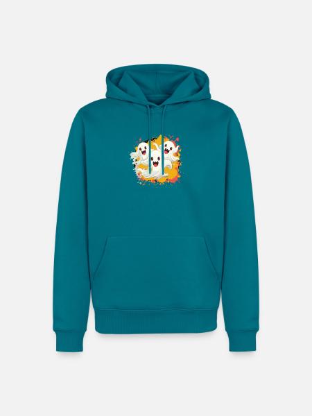Geister Trio Comic - Männer Premium Bio Hoodie - Petrol