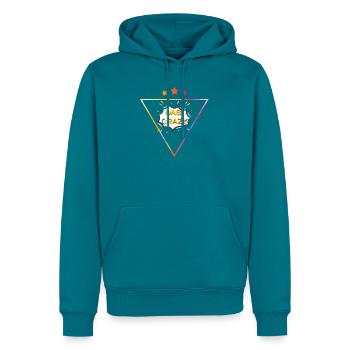 DAS CRAZY C+ - Männer Premium Bio Hoodie - Petrol - Vorne