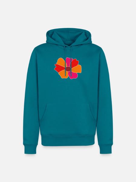 Flower - Männer Premium Bio Hoodie - Petrol