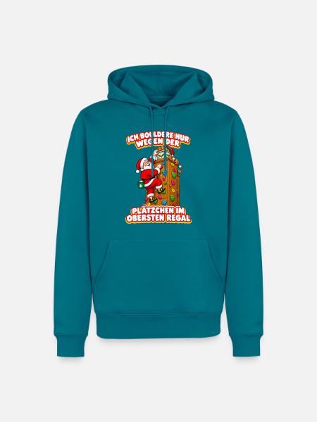 Lustiges Boulder Weihnachtsgeschenk Nikolaus - Männer Premium Bio Hoodie - Petrol