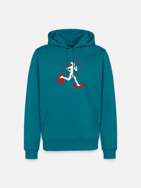 Mud Run Woman – Custom Splash Runner - Männer Premium Bio Hoodie - Petrol