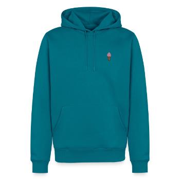 Softeis bestickt - Männer Premium Bio Hoodie - Petrol - Vorne