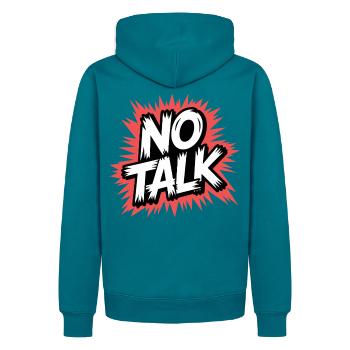 No-Talk Explosion - Männer Premium Bio Hoodie - Petrol - Hinten