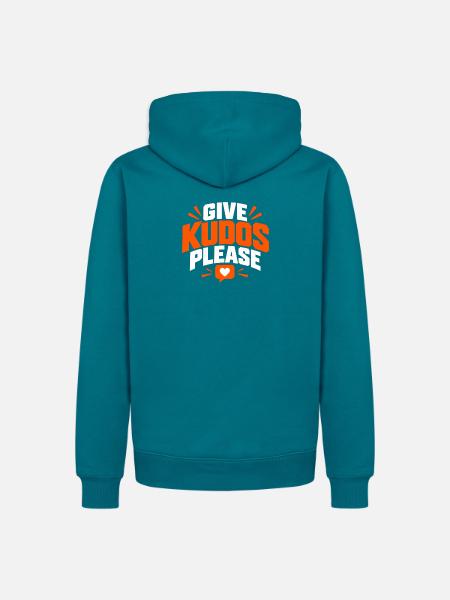Gebt bitte Kudos-Shirt, Kudos-Laufshirt - Männer Premium Bio Hoodie - Petrol