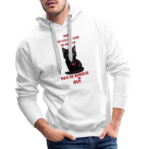 Chat noir du bonheur 1 - Sweat-shirt à capuche Premium Homme