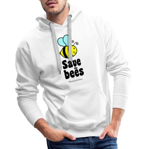 Pszczoły9-1 ratują pszczoły | Chroń kwiaty pszczół - Bluza męska Premium z kapturem