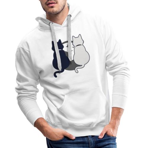 2 chats de dos - Sweat-shirt à capuche Premium Homme