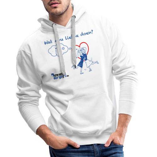 Wat zou liefde doen? (blauw 1) - Mannen Premium hoodie