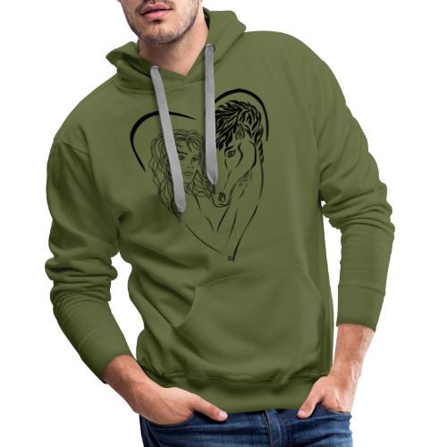 Cheval cavalière passion ❤ FC - Sweat-shirt à capuche Premium Homme