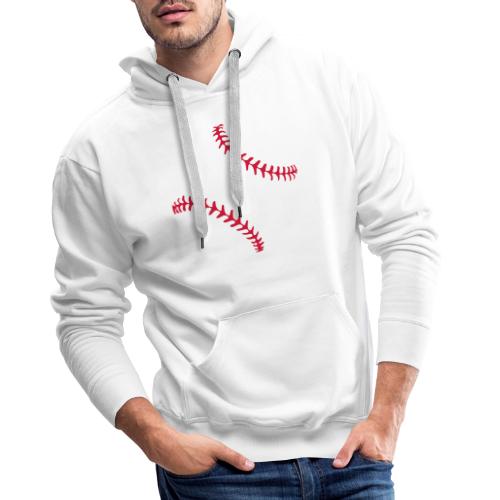 Realistic Baseball Seams - Bluza męska Premium z kapturem