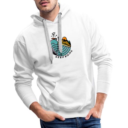 Surfeur au Couchant - Sweat-shirt à capuche Premium Homme