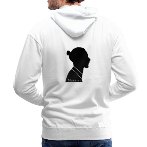 Maestro zwart, rugzijde, naam voorop klein - Mannen Premium hoodie