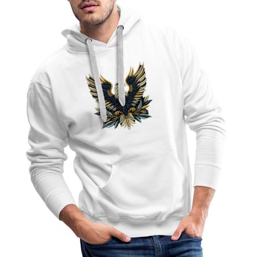 Regal Eagle Wings Embroidered Tee - Men's Premium Hoodie
