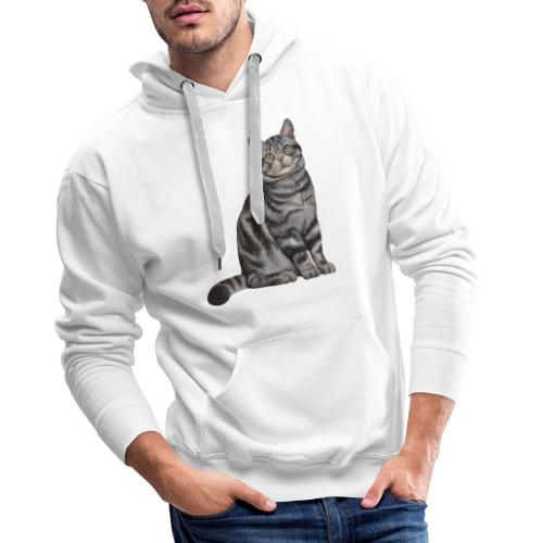 Chat gris Dexter - Sweat-shirt à capuche Premium Homme