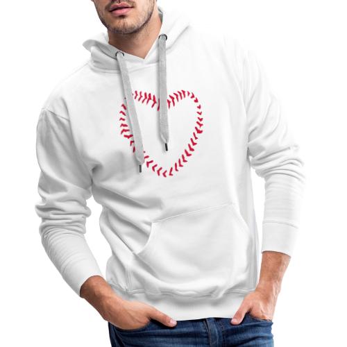 2581172 1029128891 Baseball Heart Of Seams - Men's Premium Hoodie