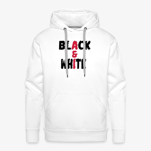 black et white - Sweat-shirt à capuche Premium pour hommes