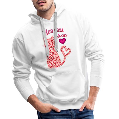 Mon chat mon coeur - Sweat-shirt à capuche Premium pour hommes