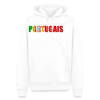 portugais - Sweat à capuche Premium bio Homme - blanc - Devant - Nico (187cm)