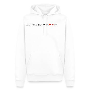 L'as de trèfle... - Sweat à capuche Premium bio Homme - blanc - Devant - Nico (187cm)