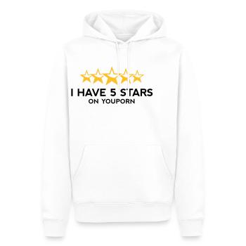 Je ai cinq étoiles sur YouPorn! - Sweat à capuche Premium bio Homme - blanc - Devant - Nico (187cm)
