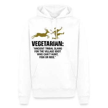 Vegetarier sind schwache Menschen - Männer Premium Bio Hoodie - Weiß - Vorne - Nico (187cm)