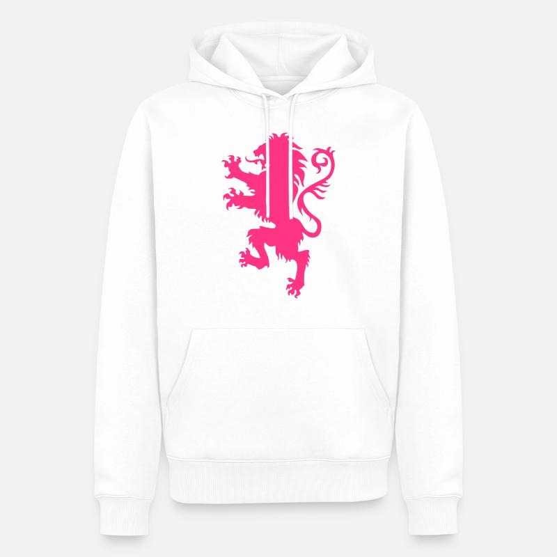 Schicker Loewe / Wappentier 1c - Männer Premium Bio Hoodie - Weiß