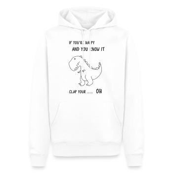 If you happy and you know it clap your OH - Männer Premium Bio Hoodie - Weiß - Vorne - Nico (187cm)