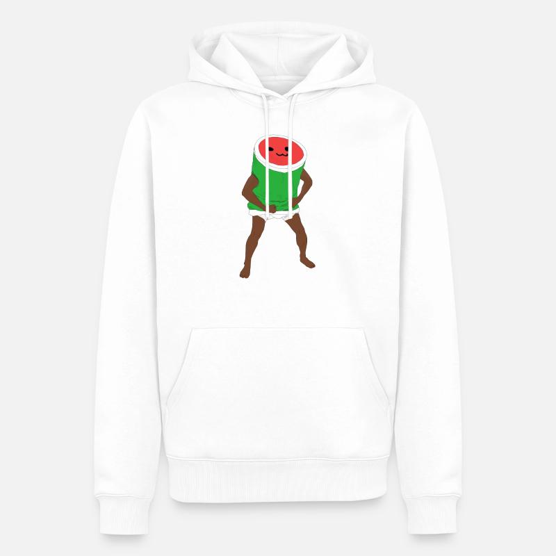 homme pastèque - Sweat à capuche Premium bio Homme - blanc