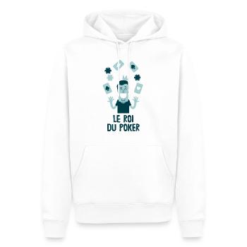 le roi du poker - Sweat à capuche Premium bio Homme - blanc - Devant - Nico (187cm)