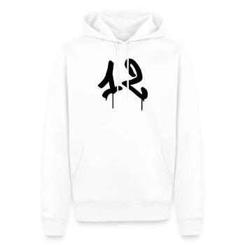 Graffiti: 12 - Men’s Premium Organic Hoodie - white - Front - Nico (187cm)