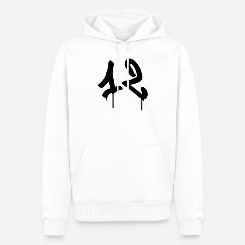 Graffiti: 12 - Sweat à capuche Premium bio Homme - blanc