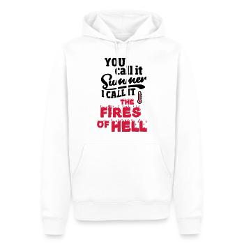 Du nennst es Sommer, Hitzewelle Geschenk - Männer Premium Bio Hoodie - Weiß - Vorne - Nico (187cm)