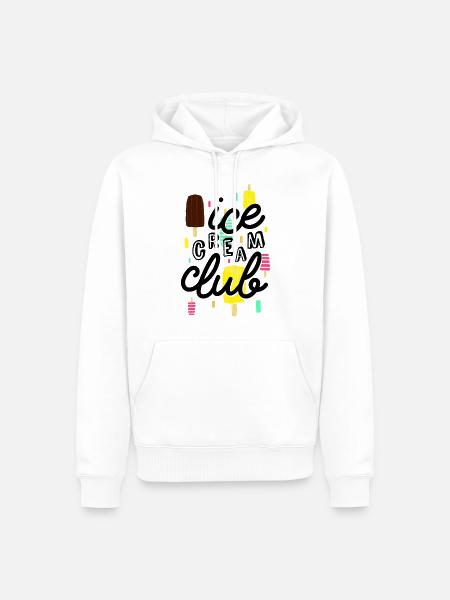Ice Cream Club - Men’s Premium Organic Hoodie - white