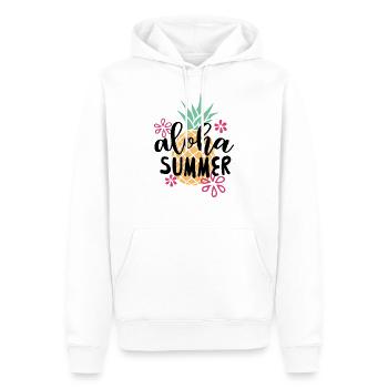 Émotions estivales soleil d'été - Sweat à capuche Premium bio Homme - blanc - Devant - Nico (187cm)