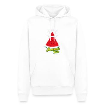 Summer Vibe ~ Watermelon Illuminati - Sweat à capuche Premium bio Homme - blanc - Devant - Nico (187cm)