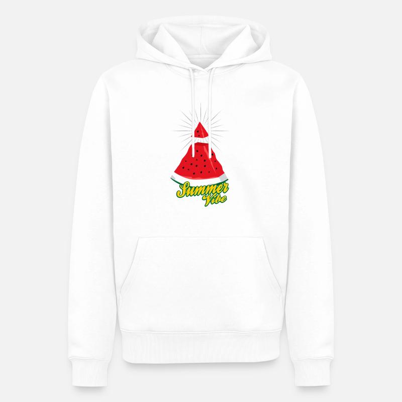 Summer Vibe ~ Watermelon Illuminati - Sweat à capuche Premium bio Homme - blanc