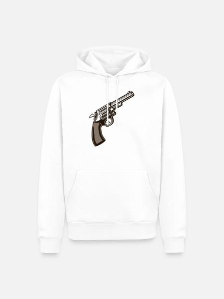 Revolver Pistol Weapon Ratchet - Men’s Premium Organic Hoodie - white