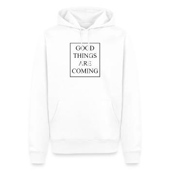 Motivation - Men’s Premium Organic Hoodie - white - Front - Nico (187cm)