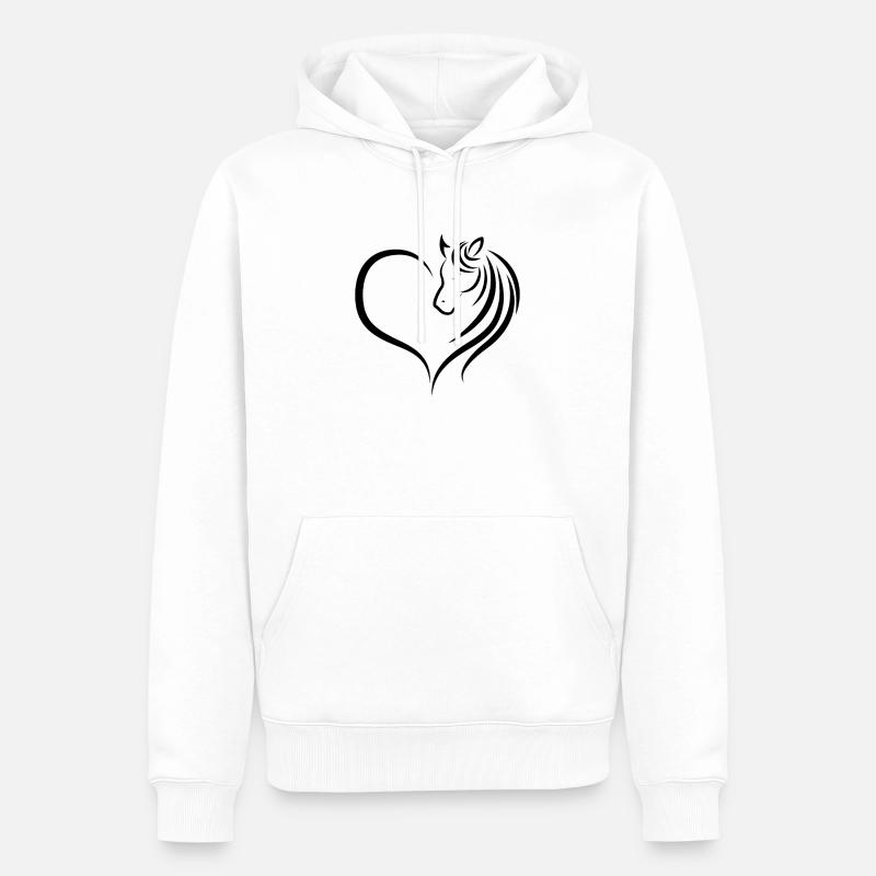 Pferde Liebe Herz - Männer Premium Bio Hoodie - Weiß