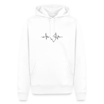 Cadeau de battement de coeur d'escalade de bloc d'escalade - Sweat à capuche Premium bio Homme - blanc - Devant - Nico (187cm)