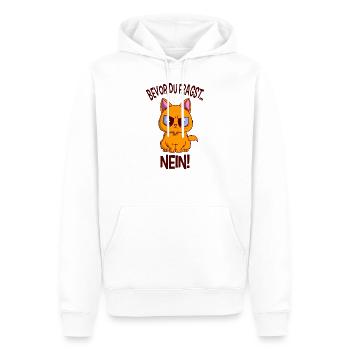 Bevor du fragst Nein lustiges Katzen Design - Männer Premium Bio Hoodie - Weiß - Vorne - Nico (187cm)