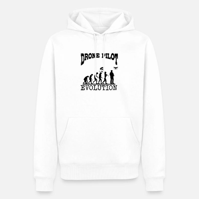 Drone evolution - Men’s Premium Organic Hoodie - white