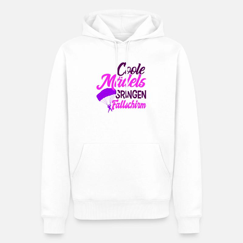 Coole Mädels Springen Fallschirm Skydive - Männer Premium Bio Hoodie - Weiß