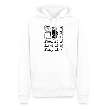 volley-ball - Sweat à capuche Premium bio Homme - blanc - Devant - Nico (187cm)
