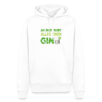 Gin - Männer Premium Bio Hoodie - Weiß - Vorne - Nico (187cm)