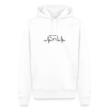Kuh Herzschlag - Männer Premium Bio Hoodie - Weiß - Vorne - Nico (187cm)