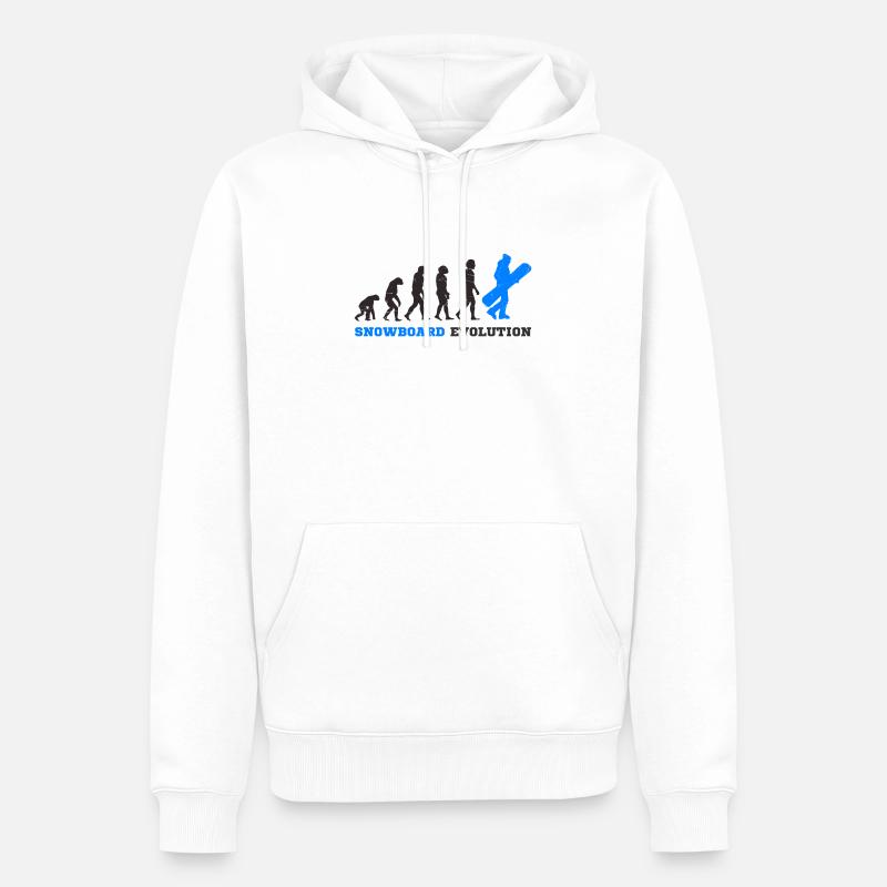 Snowboard snowboarder evolution - Sweat à capuche Premium bio Homme - blanc