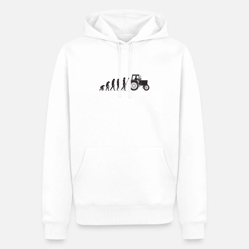 Landwirt Evolution - Männer Premium Bio Hoodie - Weiß