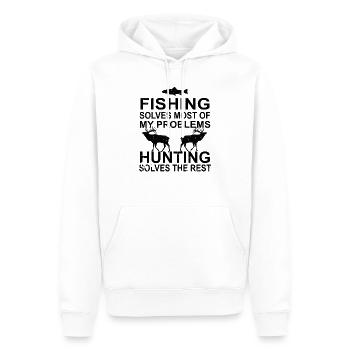 Angeln & Jagd Shirt Geschenke für Jäger, die gerne - Männer Premium Bio Hoodie - Weiß - Vorne - Nico (187cm)