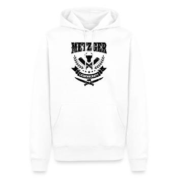 Metzger Spruch - Männer Premium Bio Hoodie - Weiß - Vorne - Nico (187cm)